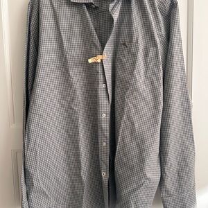 Tommy Bahama Blue and Brown Checkered Shirt XL